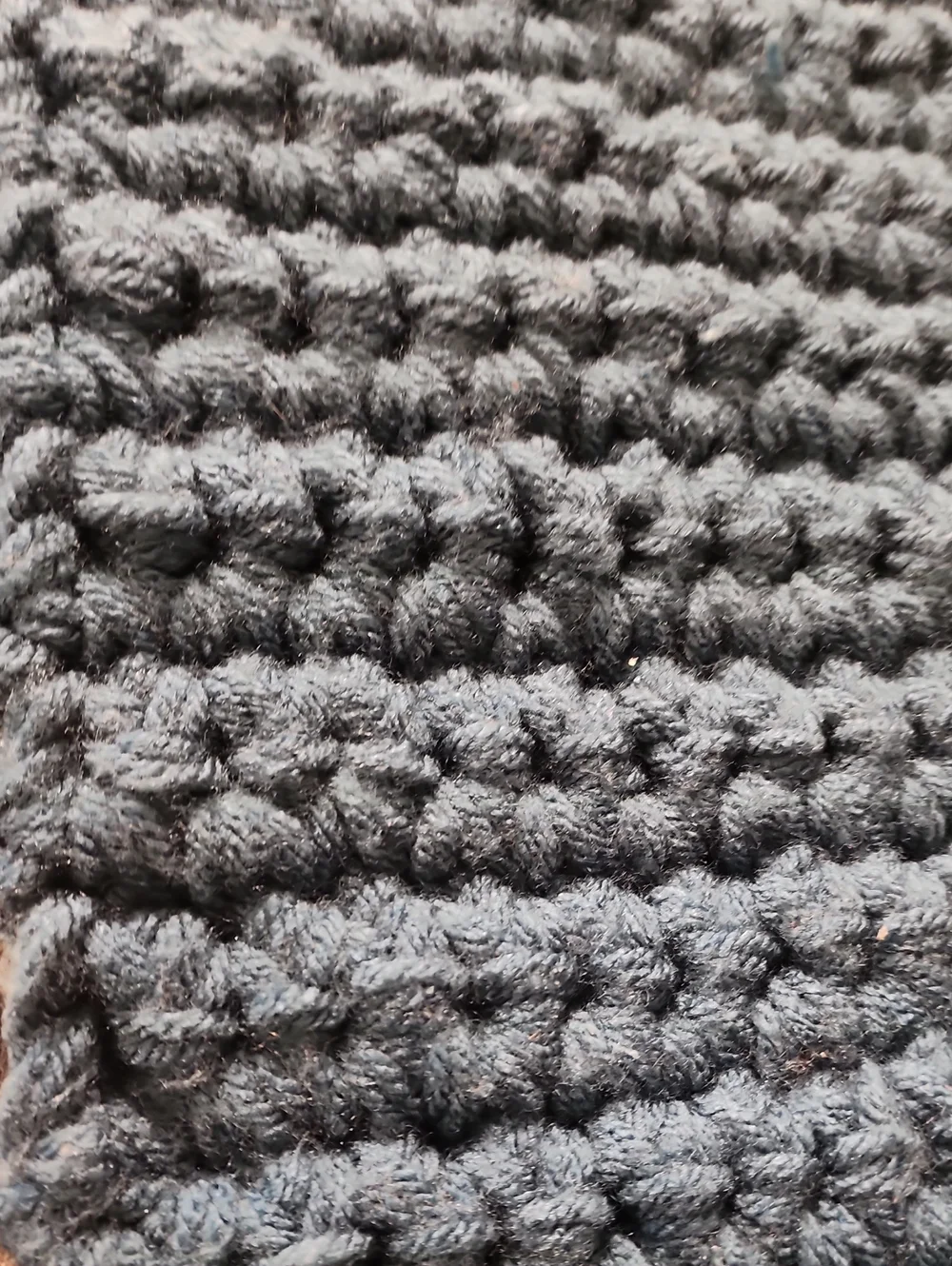 Handknit   Crochet  Chunky Smart Winter Woollen Scarf in Teal and Cream